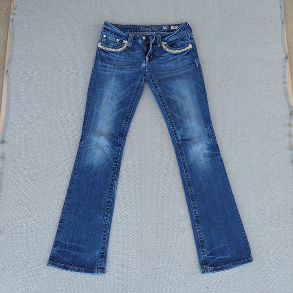 Miss Me Denim - Miss Me Jeans Women 28 Blue JW6066B Bootcut Embellished Rhinestone Low Rise